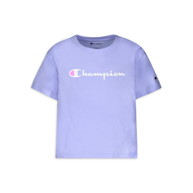 Champion Girls Classic Logo Graphic Active Boxy Graphic T-Shirt, Sizes 7-16