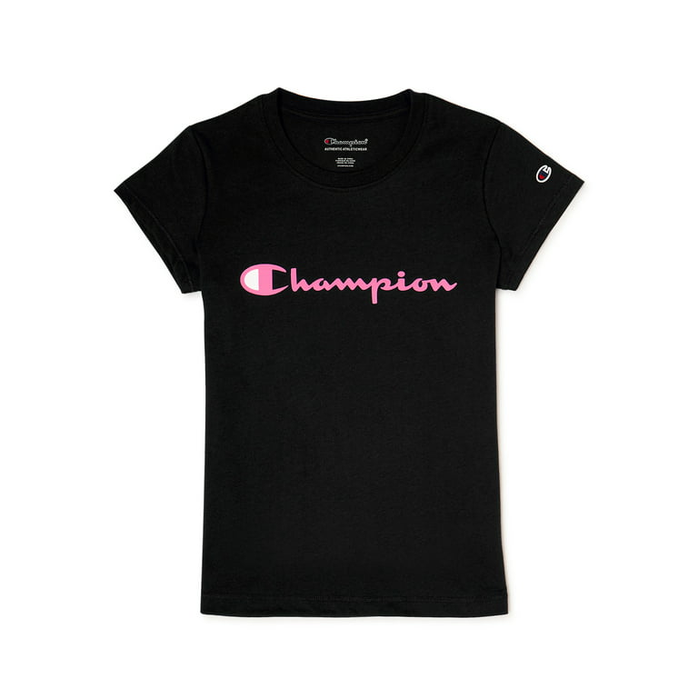 Champion Girls Classic Script Short Sleeve Graphic T-Shirt, Sizes - Walmart.com