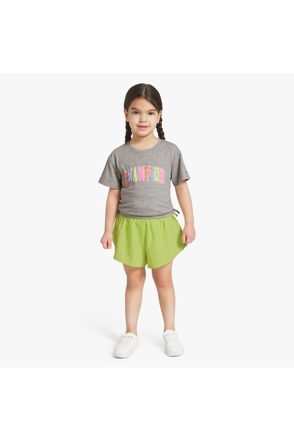 Girls Graphic Tee and Woven Shorts Set - Sharp Green - Size 6