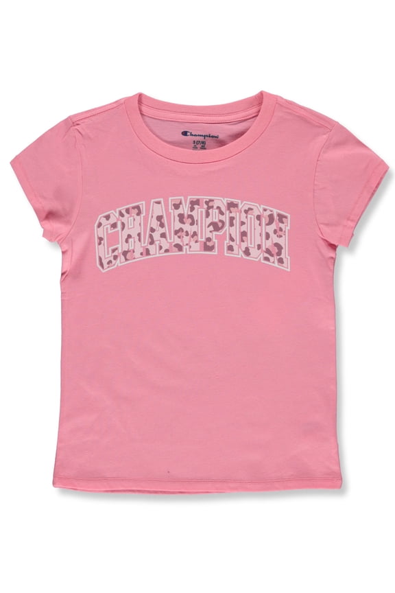 Girls' Leopard Camo Varsity T-Shirt Color: pink Size: 16