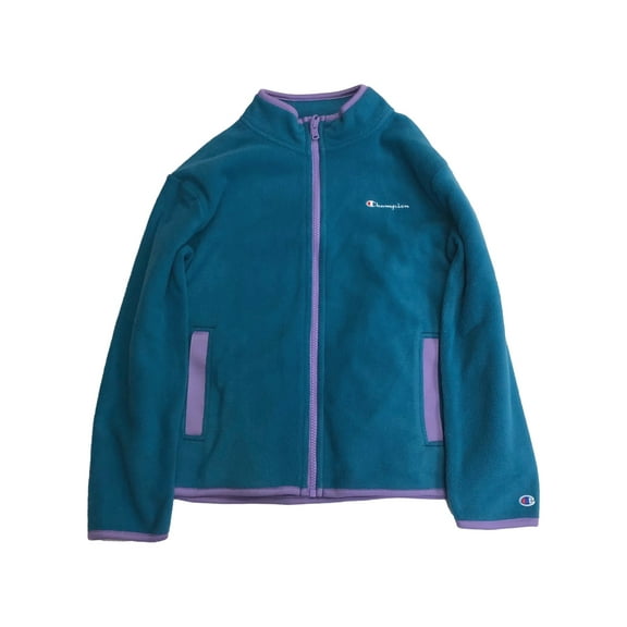 Champion Girls Lightweight Blue & Purple Fleece Jacket Sweatshirt Medium (10-12)