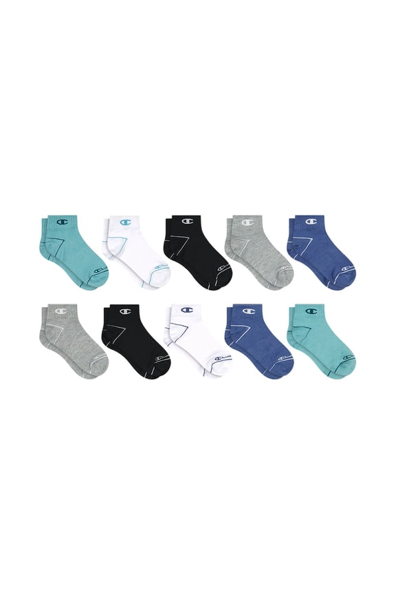 Girls Lightweight Performance+ Kid Ankle Socks, 10 Pack, Sizes S–L