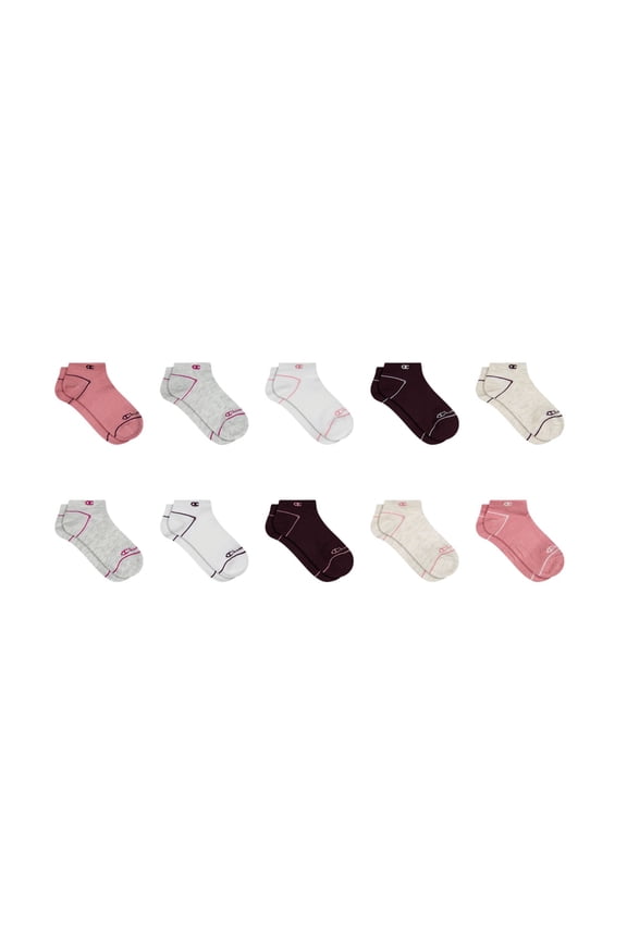 Girls Lightweight Performance+ Kid Low Cut Socks, 10 Pack, Sizes S–L