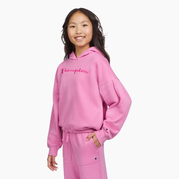 Champion Girls Pullover Fleece Hoodie - Pink - Size Large