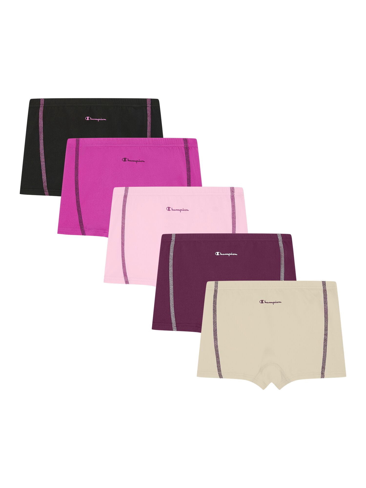 Champion Girls’ Softest Touch Boyshorts, 5 Pack, Sizes XS–XL
