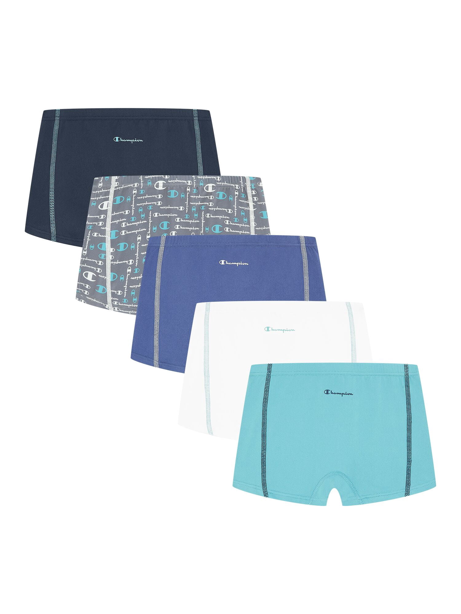 Champion Girls’ Softest Touch Boyshorts, 5 Pack, Sizes XS–XL