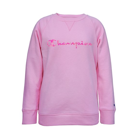 Champion Girls Tie Dye Script Crew Fleece Sweatshirt, Sizes 7-16