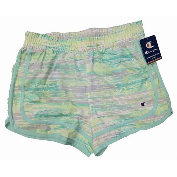 Champion Girls' Woven Shorts - Aruba Blue Brush Stroke - (Large)