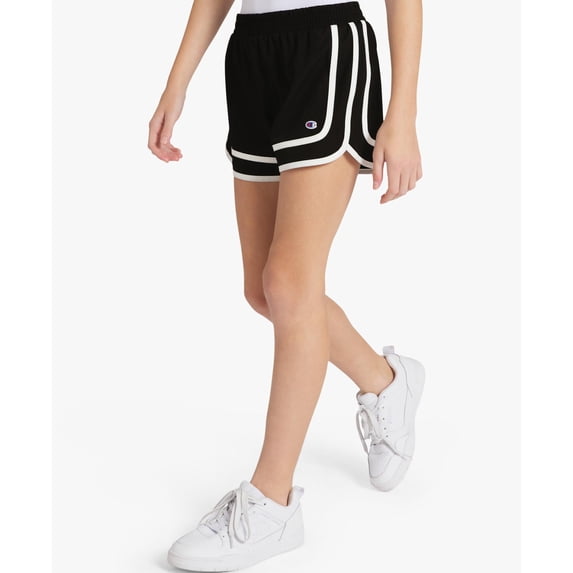 Champion Girls Woven Varsity Shorts - Black - Size Large