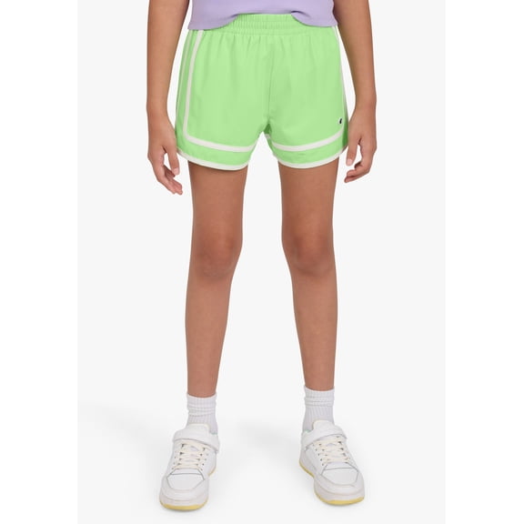 Champion Girls Woven Varsity Shorts - Green - Size Large