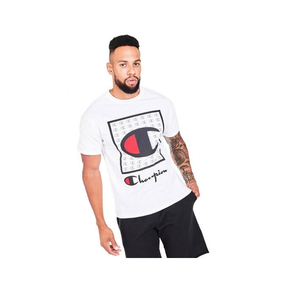 Champion Graphic Tab Mens Active Shirts & Tees Size S, Color: White