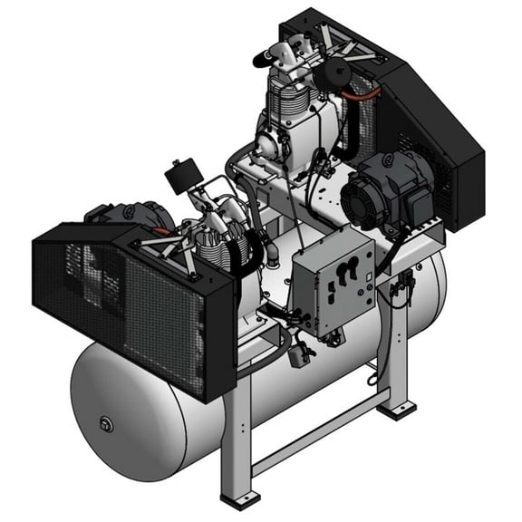 Champion HR15D-24 R-Series 30Hp 240 Gallon 460V 3phase Duplex Air Compressor NEW