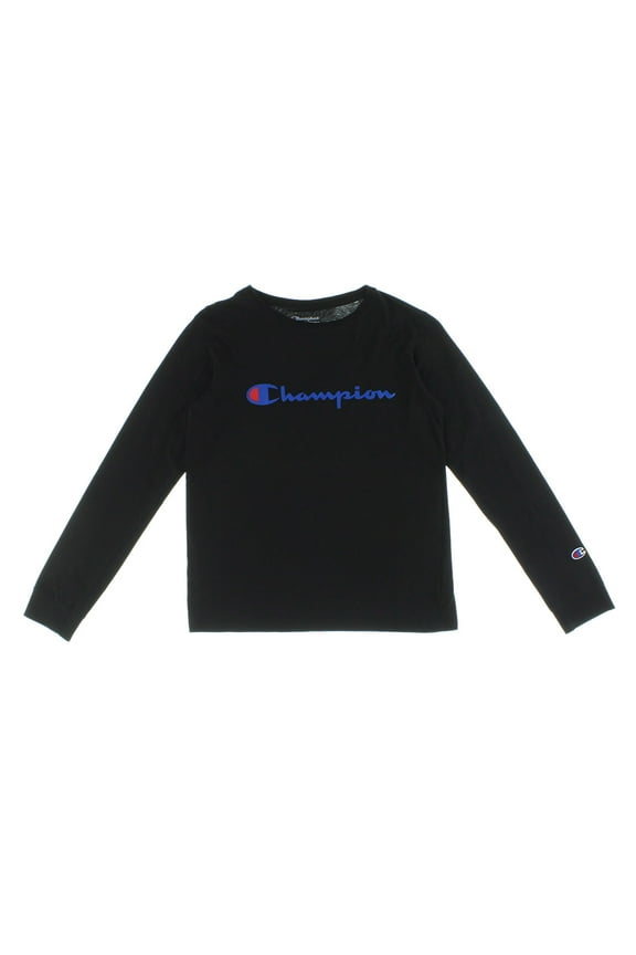 Heritage Logo Long-Sleeve Boys Active Shirts & Tees Size L, Color: Black/Black
