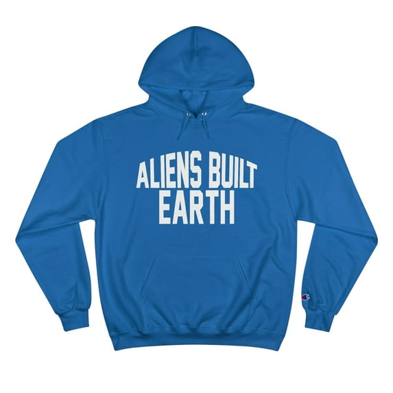 Champion Hoodie Aliens Built Earth White Label