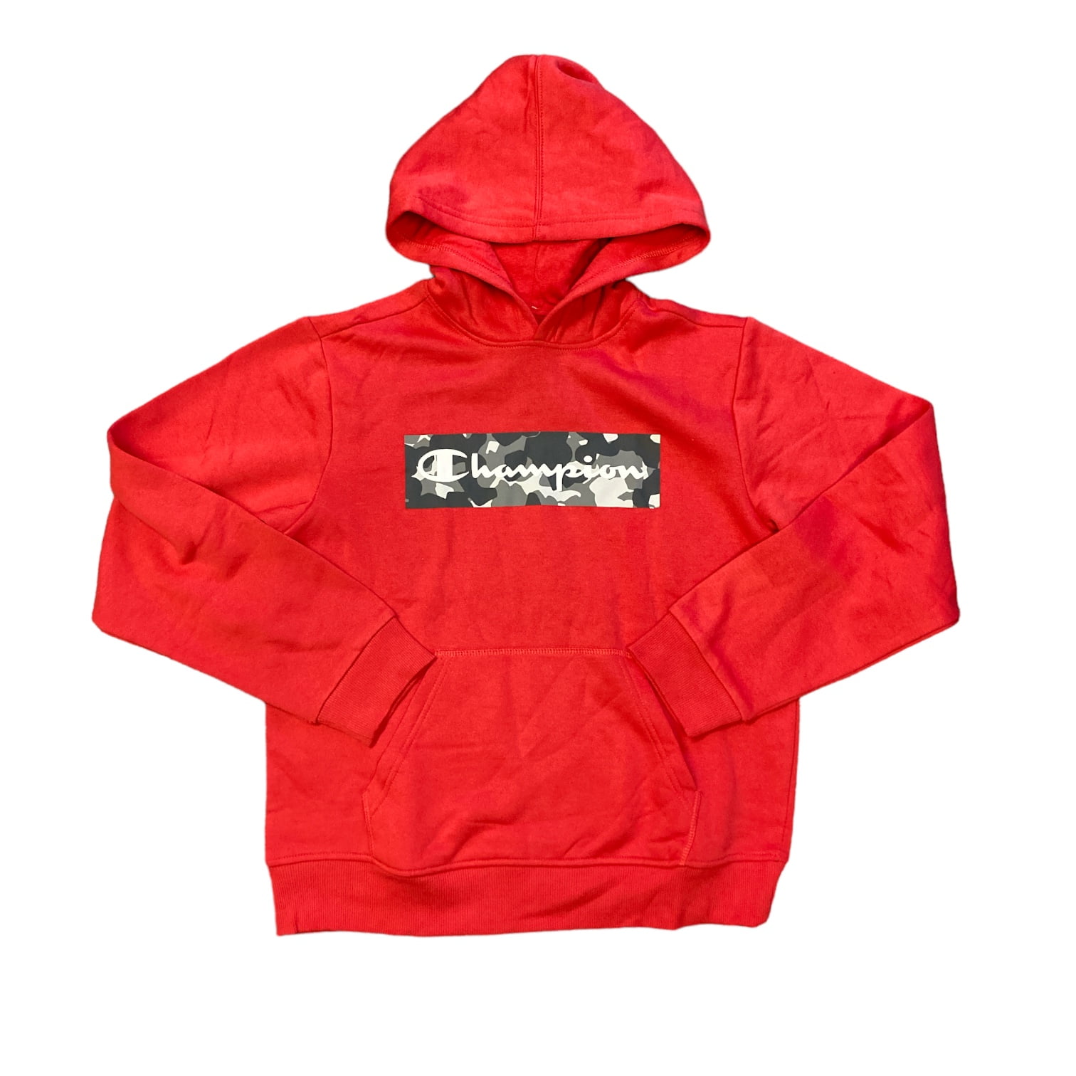 Champion Hoodie Boy s Youth Sweatshirt Crew Neck Kangaroo Pocket Pullover Oxford Heather 6 7 Walmart