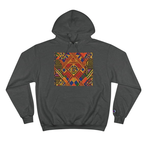 Champion Hoodie, Eco Hooded Sweatshirt - Kente cloth design, MABANA21 tee.