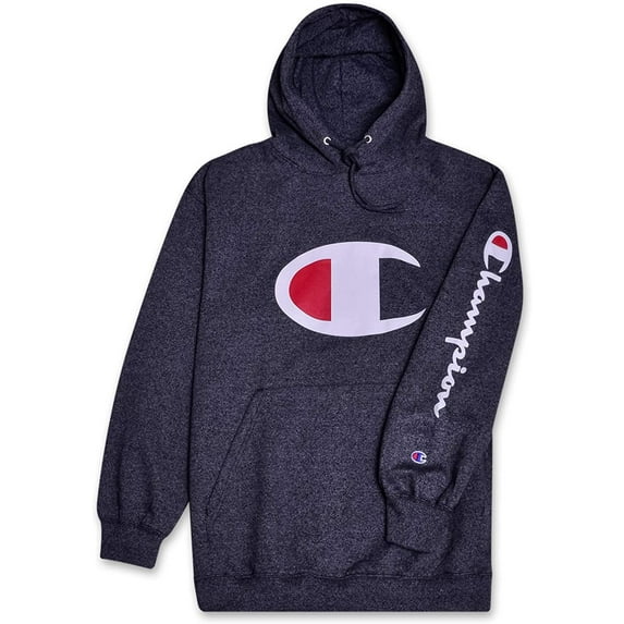 Champion Hoodie Men Big and Tall Hoodies for Men Pullover Sweatshirt Black Marl 2X