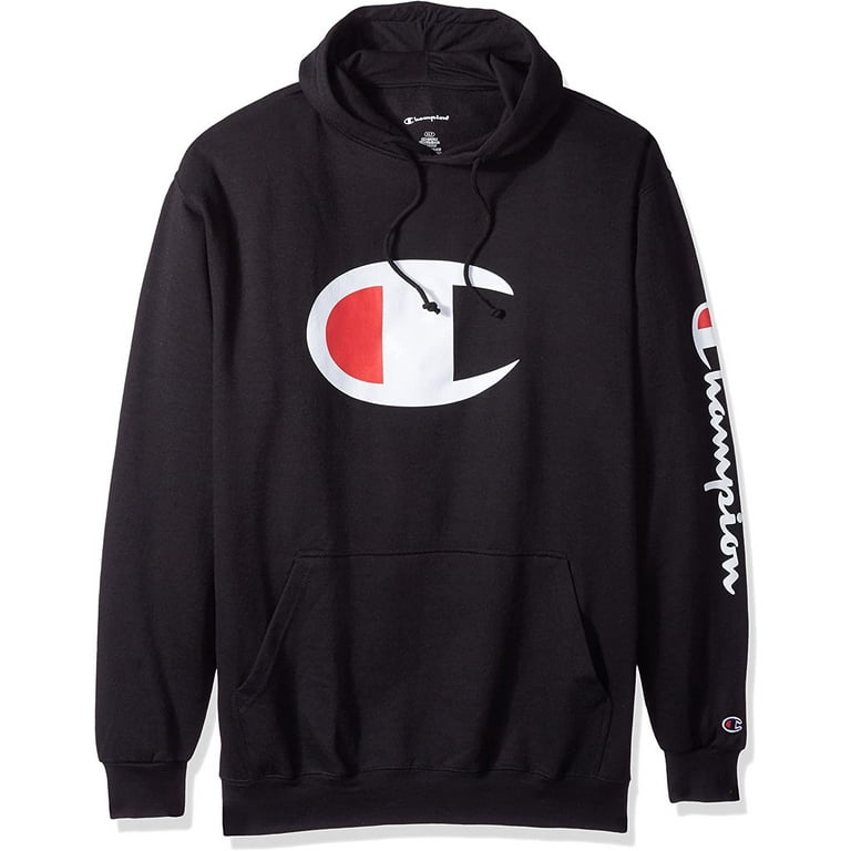 Champion Hoodie Men Big and Tall Hoodies for Men Pullover Sweatshirt Black XLT Walmart