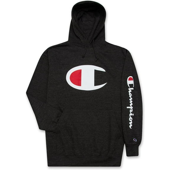 Champion Hoodie Men Big and Tall Hoodies for Men Pullover Sweatshirt Charcoal/Heather XLT
