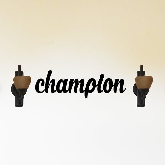 Champion - Inspiring Solid Steel Home Decor Decorative Accent Metal Art Wall Sign