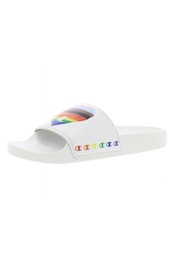 Ipo Heart Womens Shoes Size 7, Color: White/Rainbow