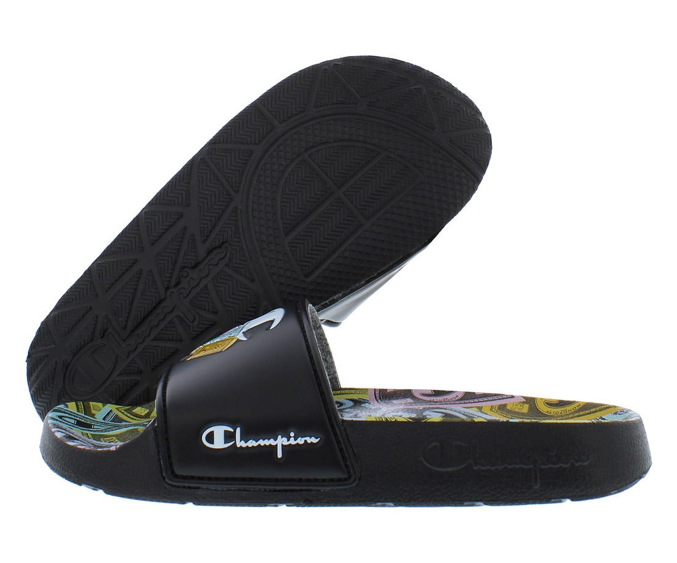 champion sandals mens boys‎  Size  5 USA  New Squichy BLACK WHITE CHAMPION Champion 100 Slides Mens Sandals Black White SUF100A1 – Shoe  main image 2