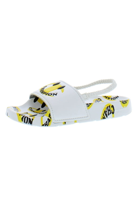Ipo Smile Slide Infant/Toddler Shoes Size 8, Color: White/Yellow