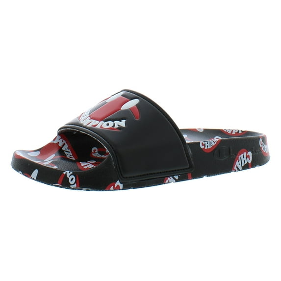 Champion Ipo Smile Slide Ps Boys Shoes Size 11, Color: Black/Scarlet