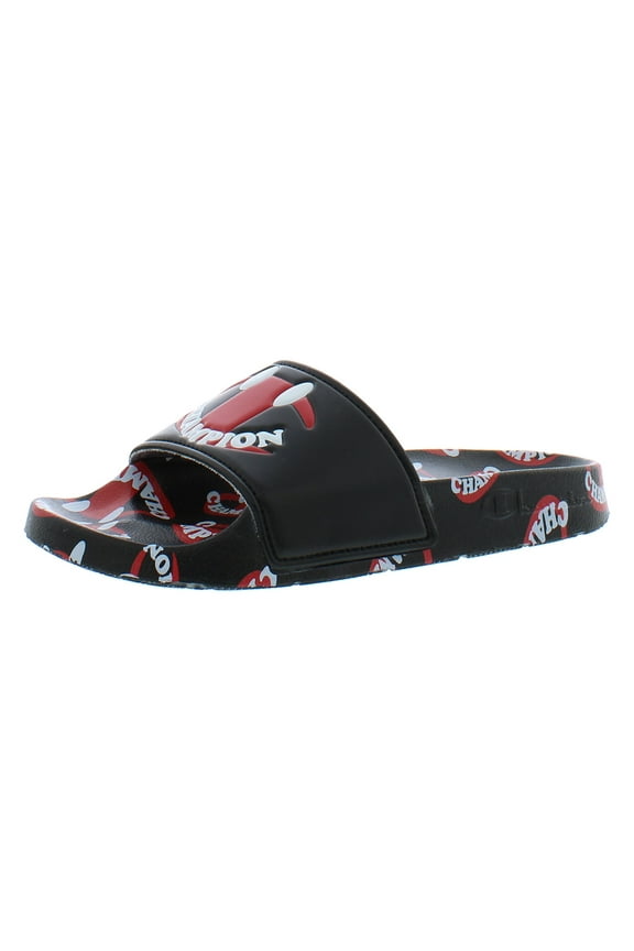Ipo Smile Slide Ps  Boys Shoes Size 13, Color: Black/Scarlet