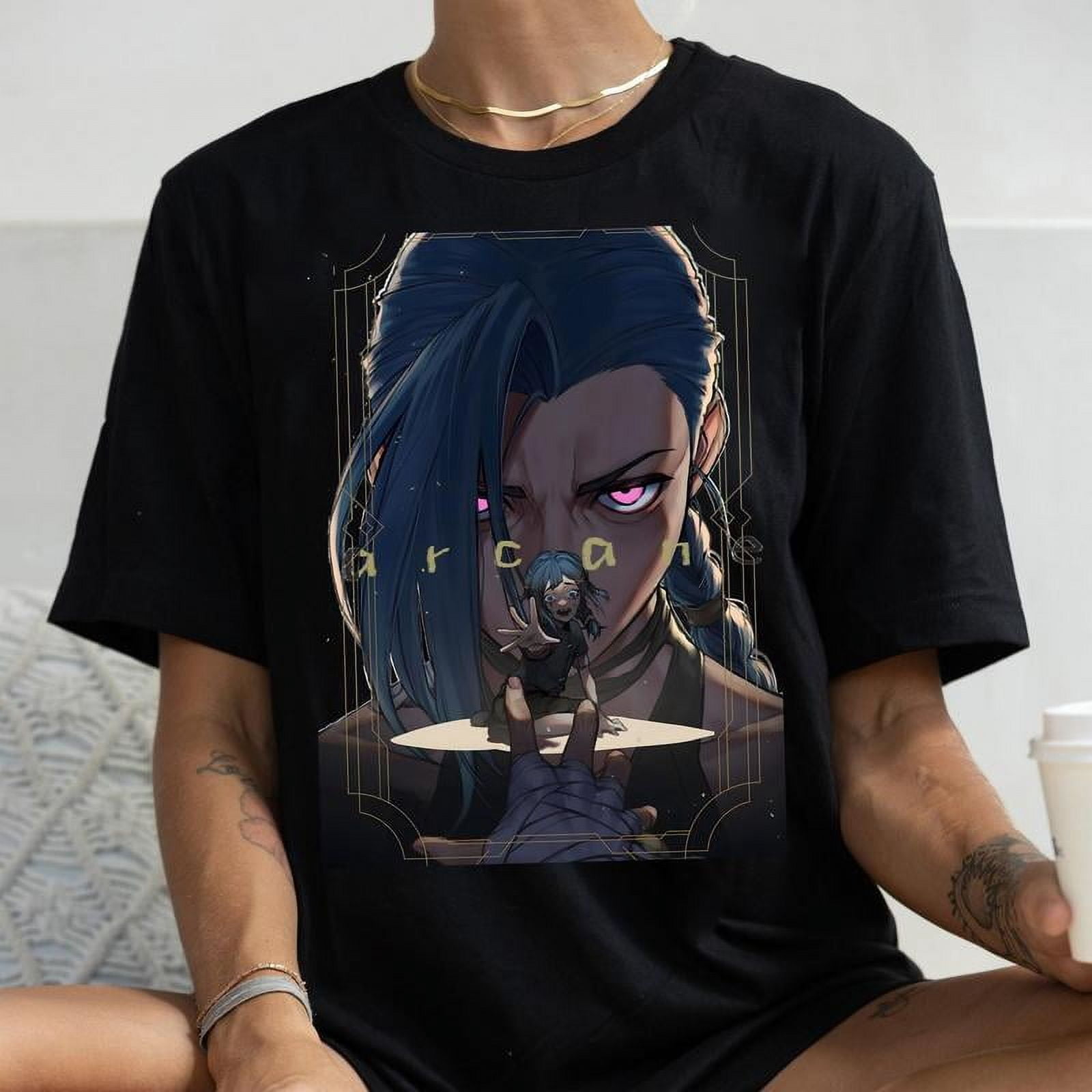T-shirt Jinx Arcane - Anime Japonais - Coton - Coupe Régulière - Unisexe - Modèle 286 - Neuf Avec étiquettes