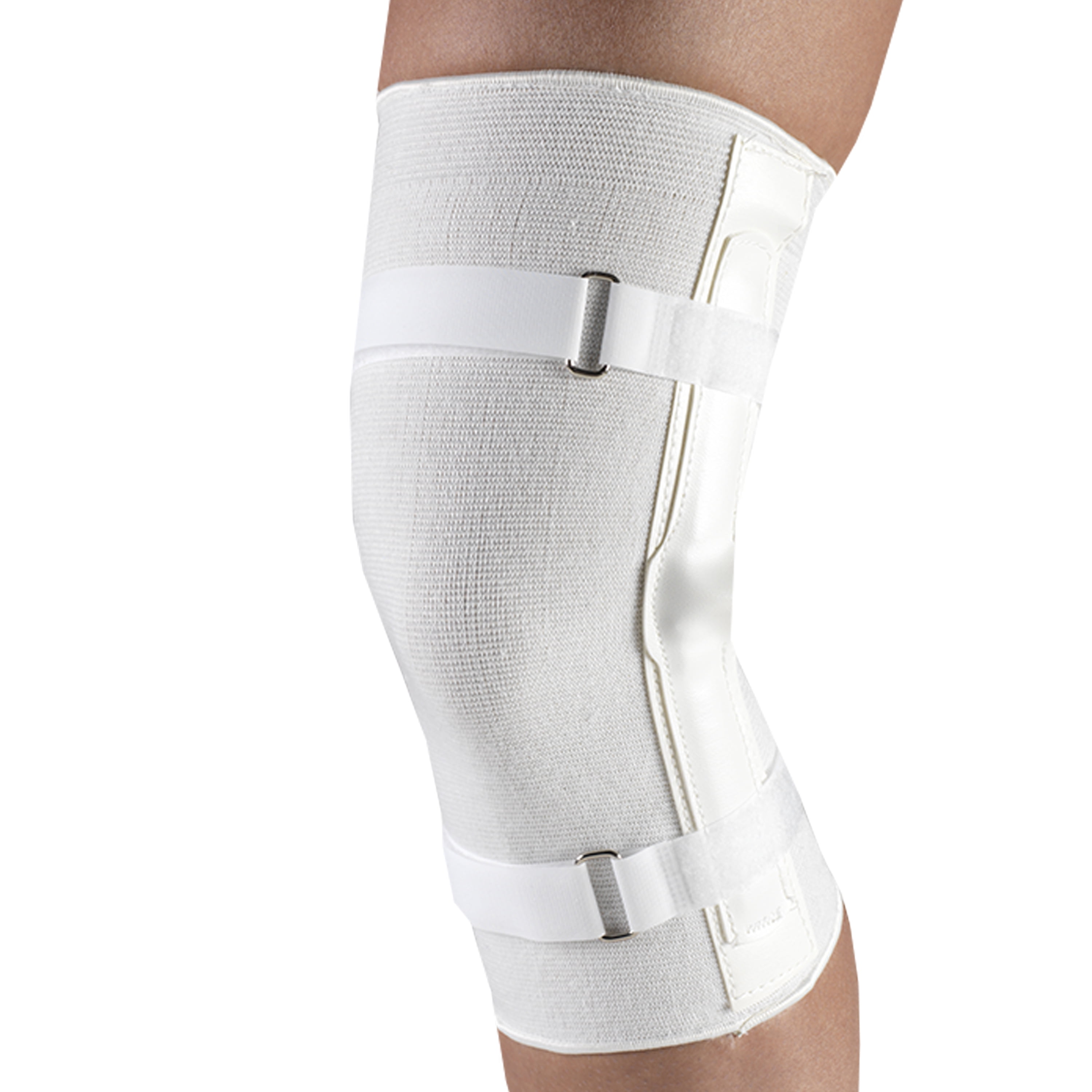 Champion Knee Support with Hinged Bars, Knee Brace for Men and Women Pain Relief, White, Large