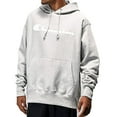 thumbnail image 1 of Champion LIFE Men's Reverse Weave Pullover Hoodie Oxford Grey - Mesh & Leather Script, X-Large, 1 of 3