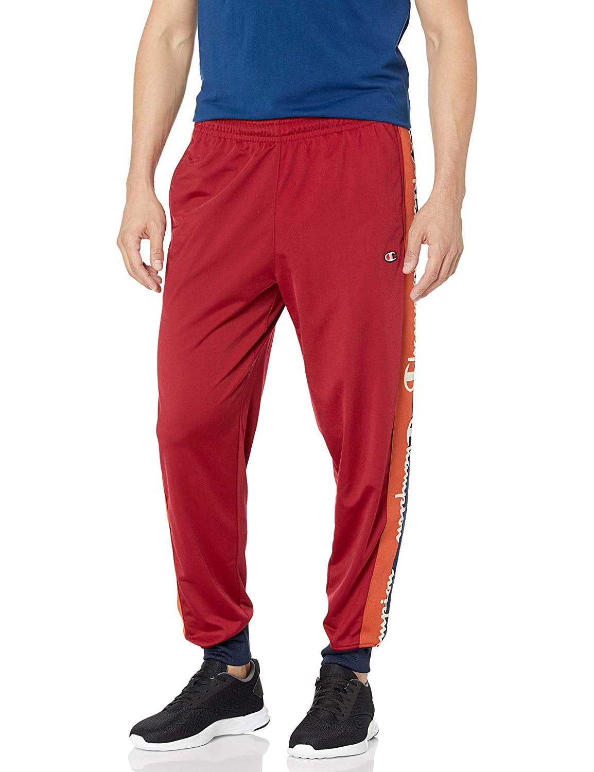 Champion LIFE Men's Track Pant, Cherry Pie/Navy, Medium