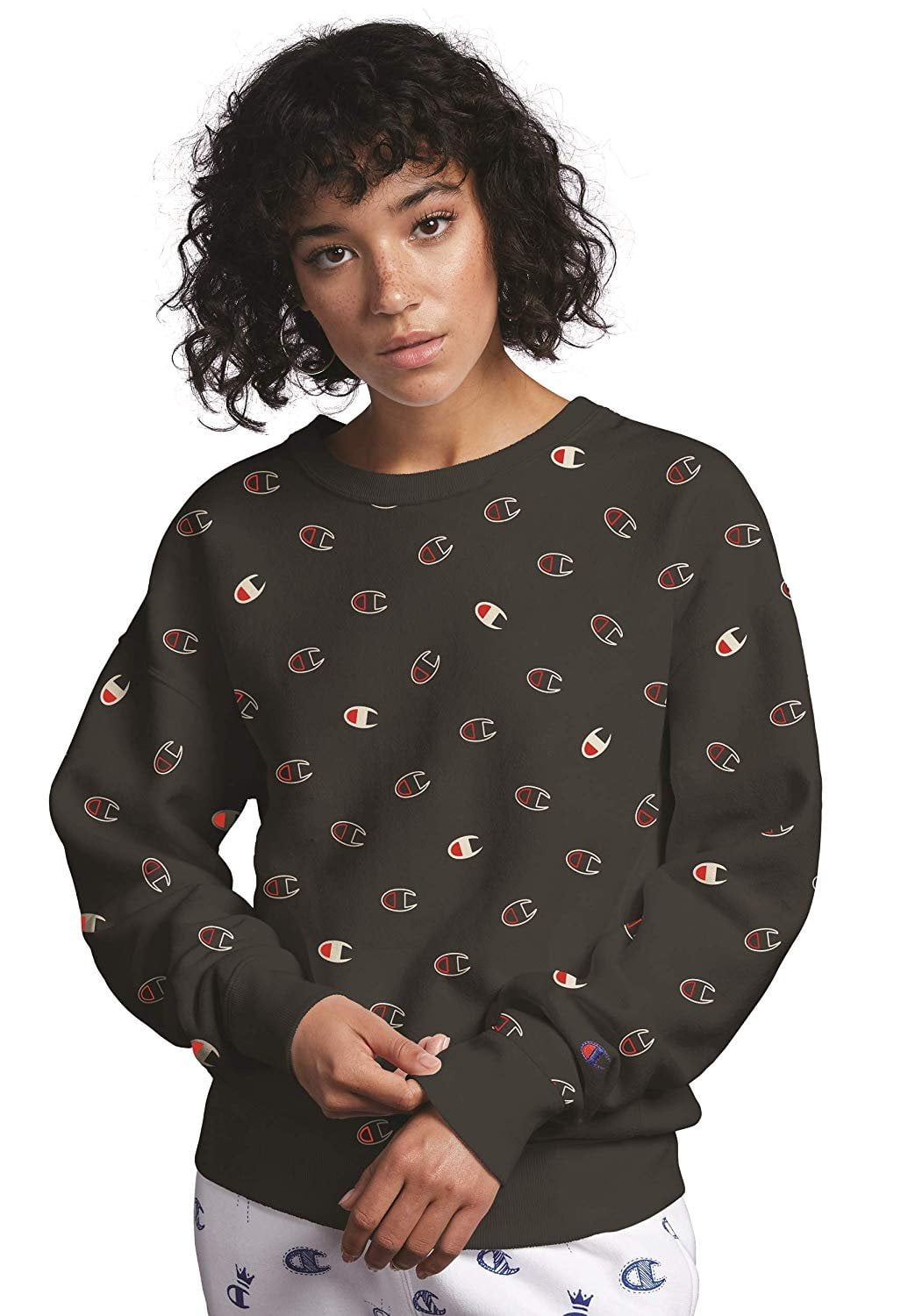 Champion Reverse Weave Womens Crew, C Logo