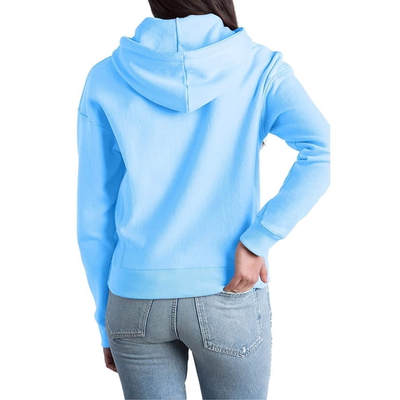Champion Women's Reverse Weave Hoodie, Left Chest C, Active Blue-Y06145, XX-Large