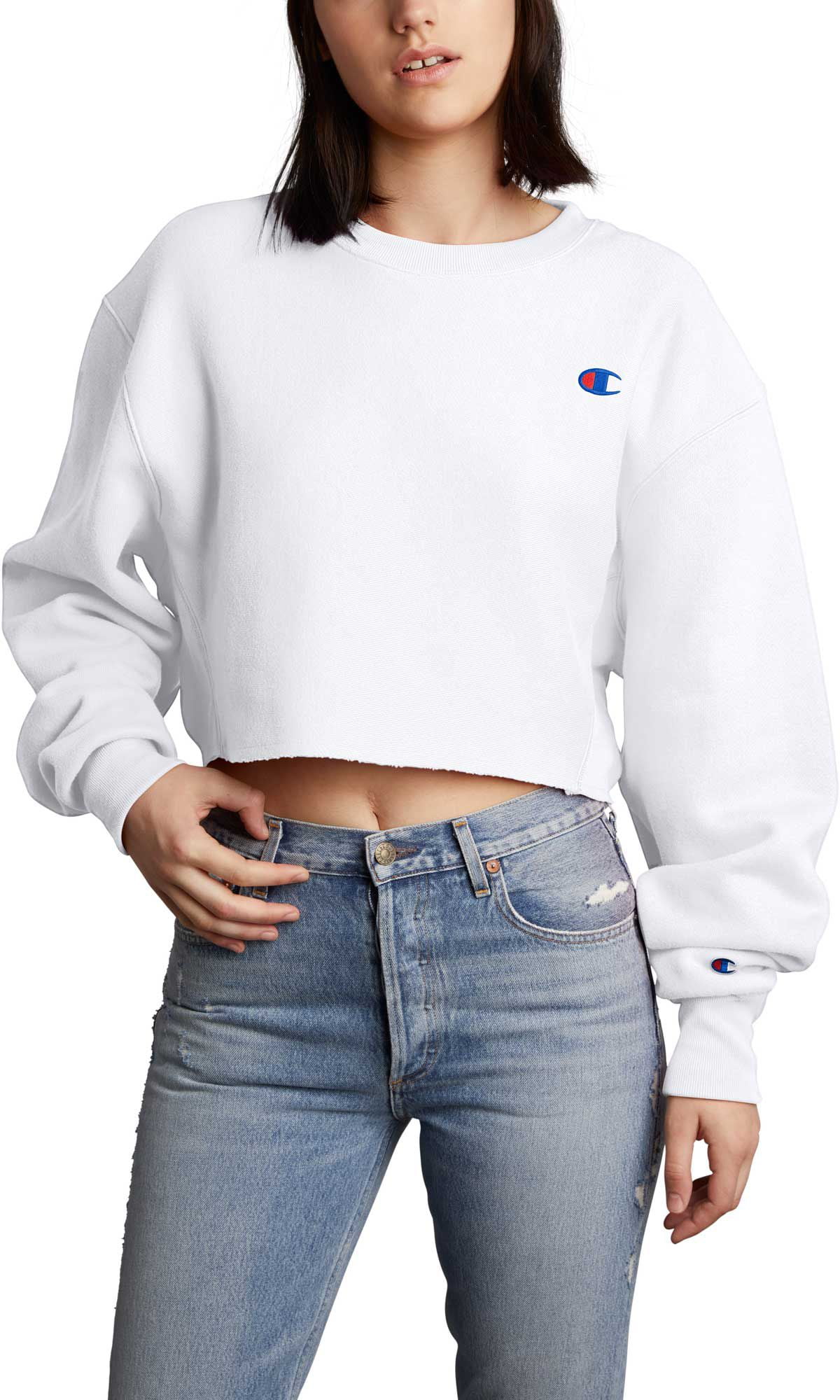 Champion LIFE Womens Reverse Weave Cropped Cut Off Crew