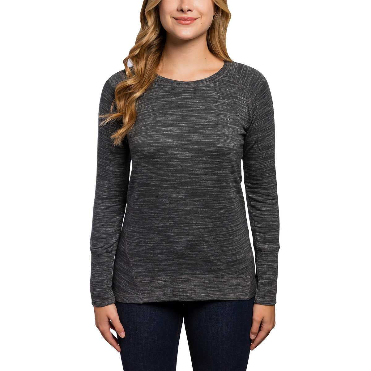 Champion Ladies Long Sleeve Tee CHARCOAL SM