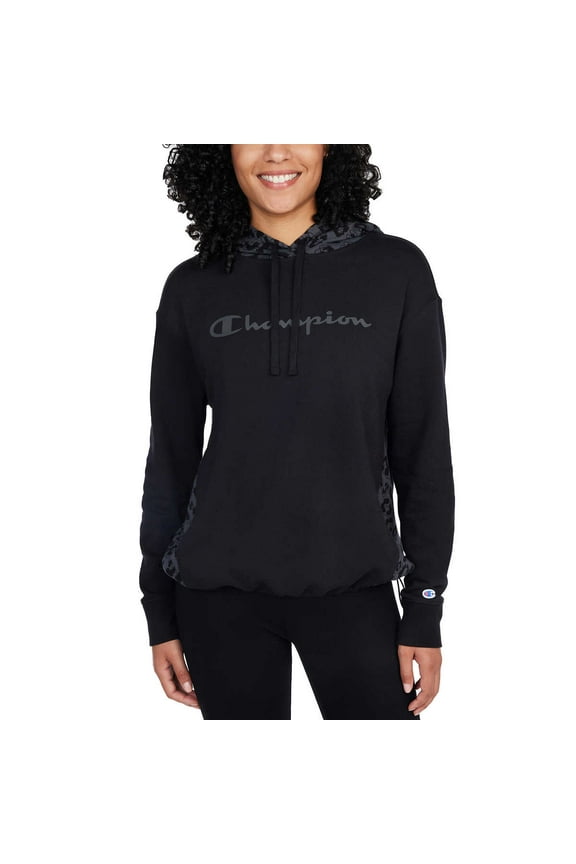Ladies' Color Block Hoodie, Black, Large