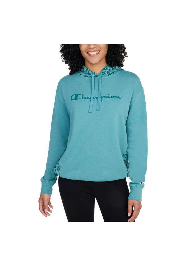 Ladies' Color Block Hoodie, Blue, Large