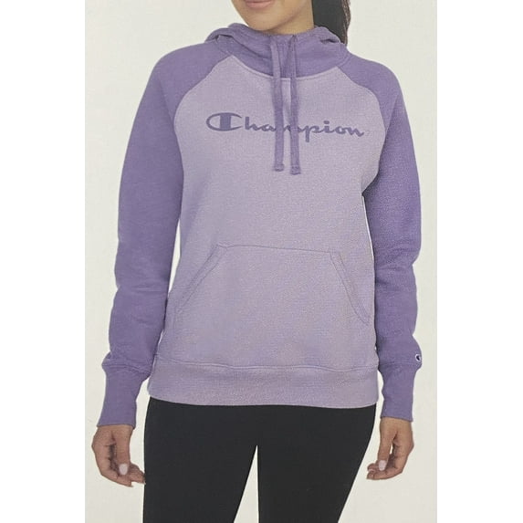 Champion Ladies' Fleece Hooded Pullover, Smoked Lilac Medium