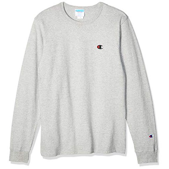 Champion Life Heritage Long-Sleeve Mens Active Shirts & Tees Size S, Color: Oxford Grey