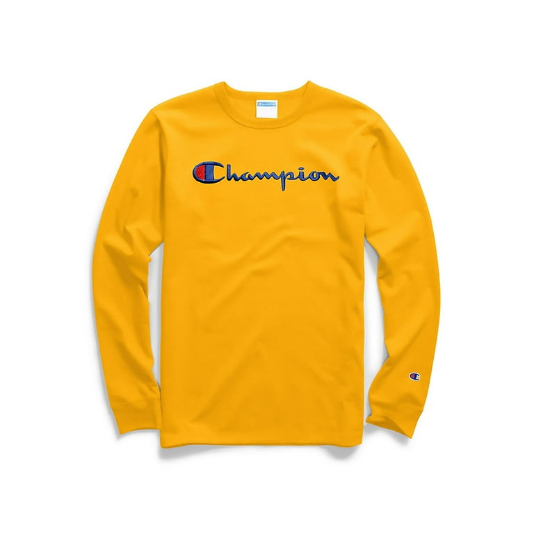 Champion Life Men s Long Sleeve Tee Script Logo Walmart