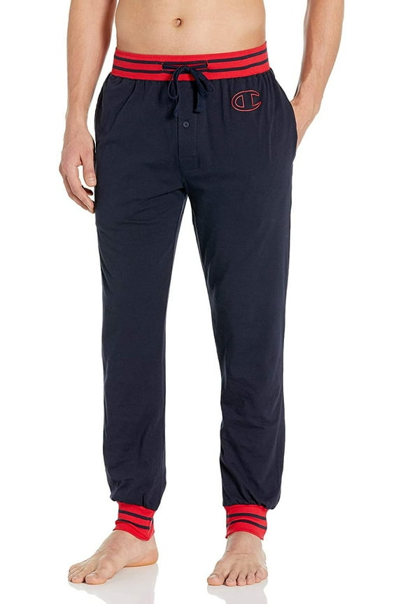 Life Men's Rib Cuff Sleep Pants, Navy w C Logo, Medium