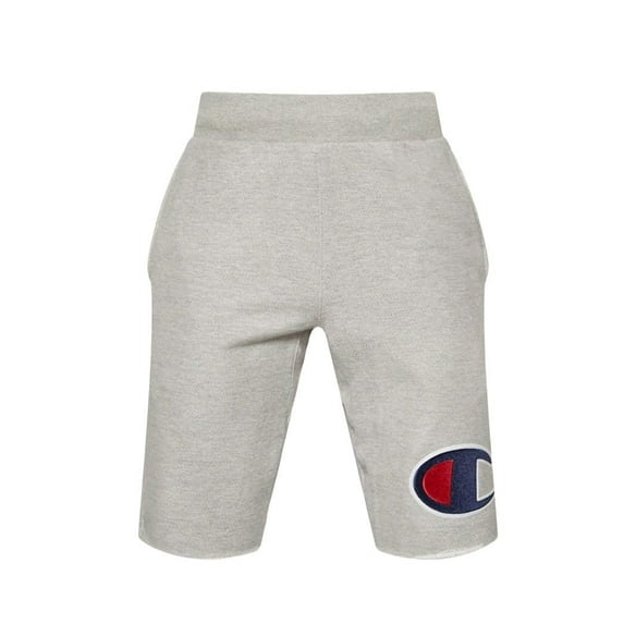 Champion Life Mens Reverse Weave Cut-Off Shorts, XL, Big C Oxford Grey