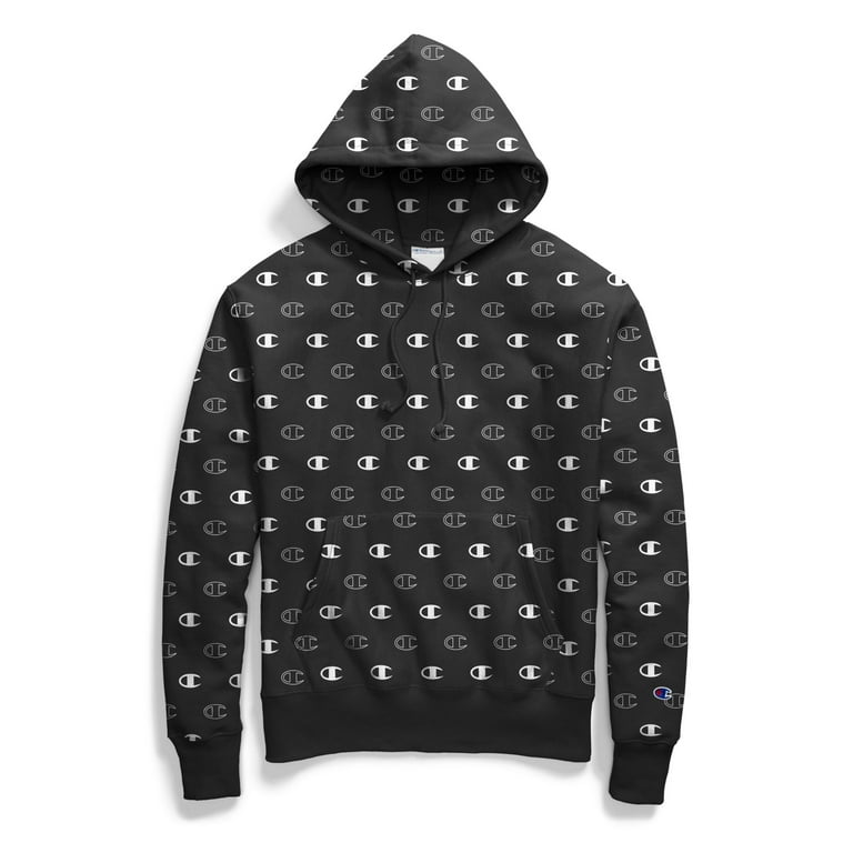 Champion Life Mens Reverse Weave Pullover Hoodie XL C Logo Spaced Black