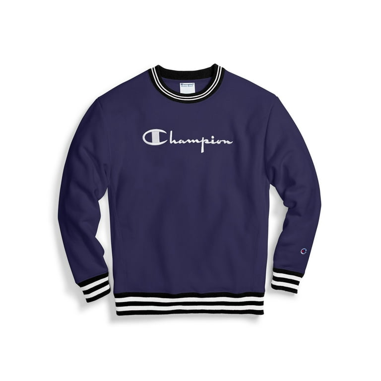 Champion Life Mens Reverse Weave Yarn Dye Rib Trim Crew, M, Blue Apron -  Walmart.com
