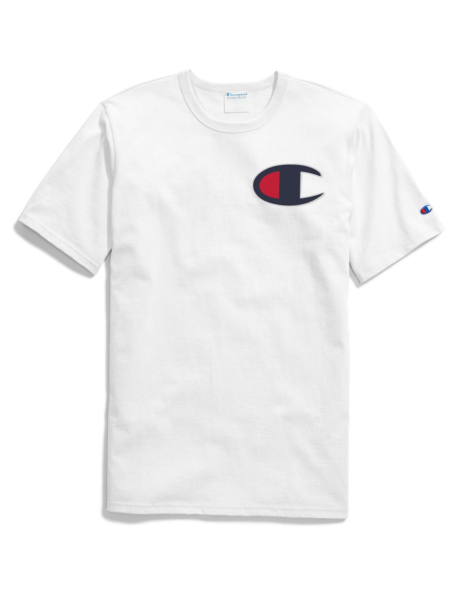 Champion Life Mens Short-Sleeve Tee, XL, Applique White
