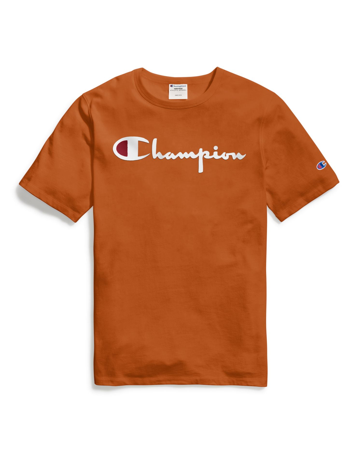 Champion Life Mens Short-Sleeve Tee, XL, Flock Burnt Orange