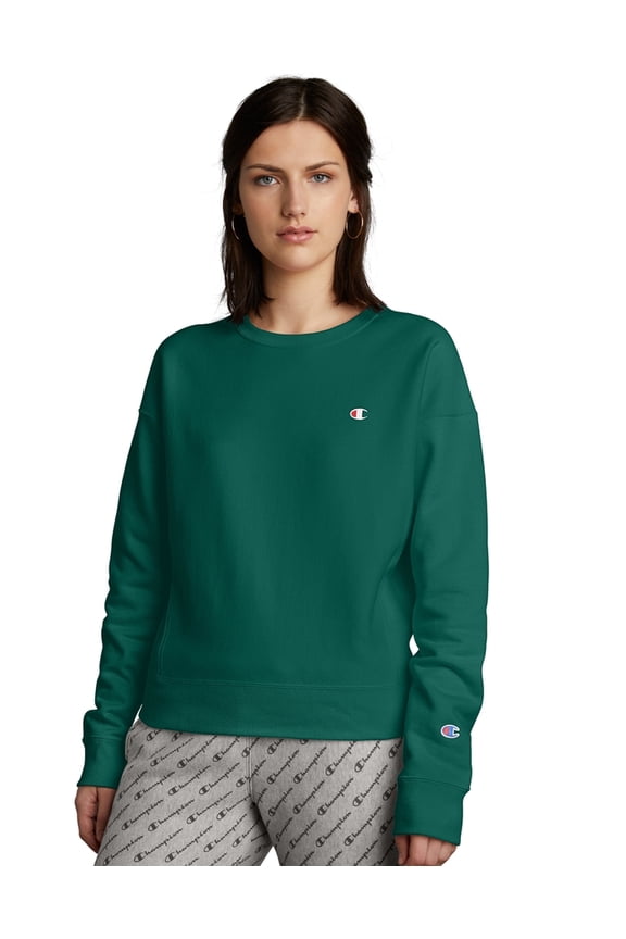 Life Women's Reverse Weave Crew T-shirt Jeweled Jade GF750 Y06145 1Q9