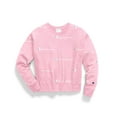 thumbnail image 1 of Champion Life Womens Reverse Weave Crew, XS, Champion Script Pink Candy/White, 1 of 4